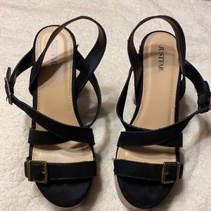 Shoes, black suede, 2-3 heels